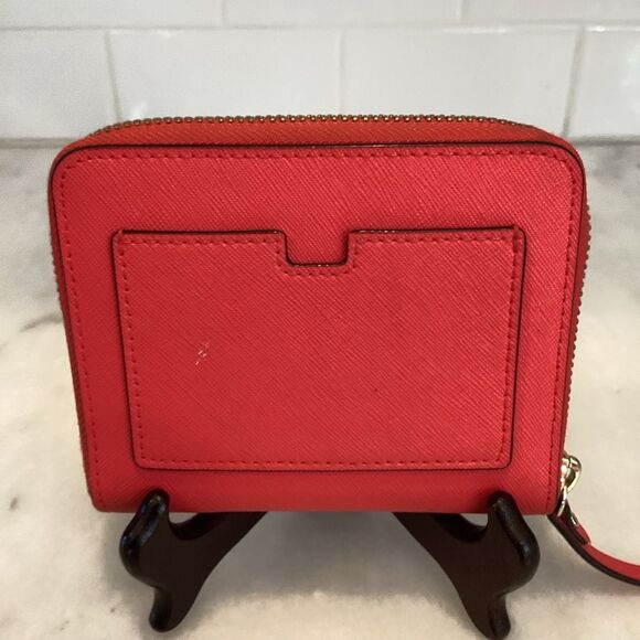 Kate Spade Wallet Neon Leather Compact Sleek Full Zip Design - Picture 4 of 16